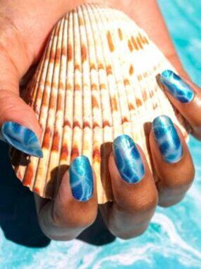 Pool Intentions Color Street Nail Polish Strips Retired Swimming Blue Design